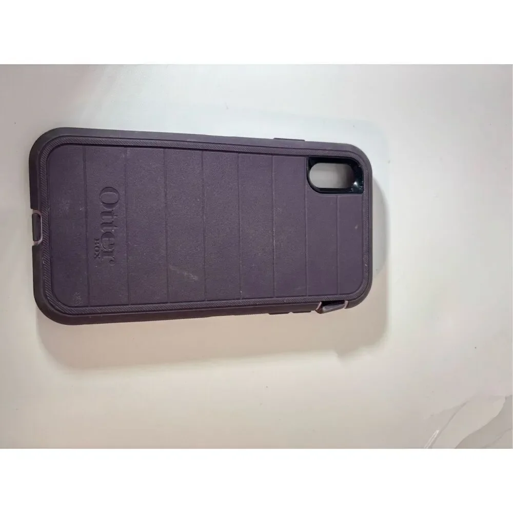 OtterBox Defender Pro case in purple with light pink accents. Designed for iPhon